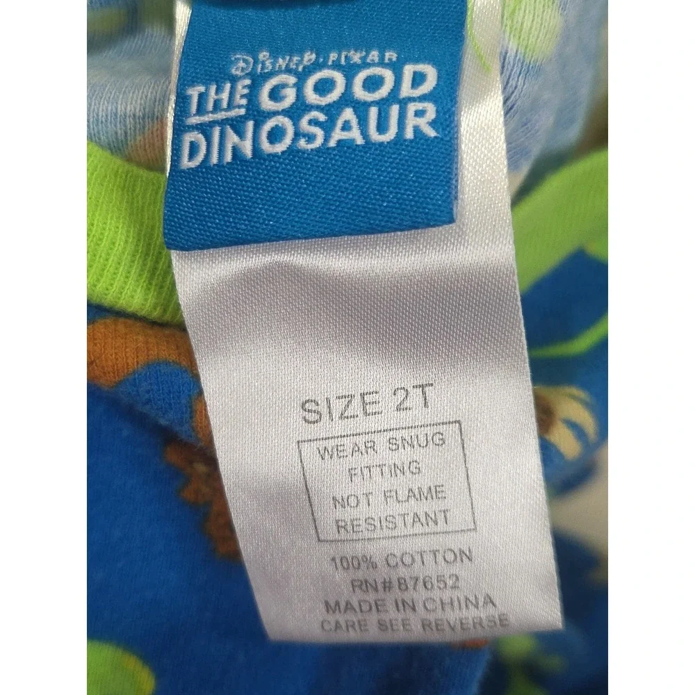 The Good Dinasour Toddler 2T Pajama Set Blue With Dinasour Print